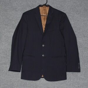 Joseph A Bank Blazer Mens 47R Navy Blue Wool Slim Fit Copper Lined